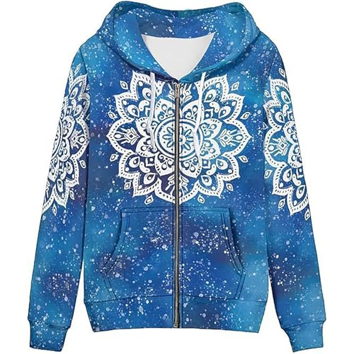 Foweknow Sweatjacke Herren Bunt Druck Hoodie Modische Trendings Kapuzenjacke Bequeme Vielseitige Freizeitjacke Sportlich Persönlichkeit Outdoorjacke Regular Fit Lässig Übergangsjacke von Foweknow