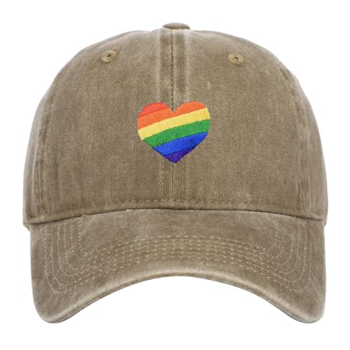 Foweknow Unisex Basecap Rainbow Pride LGBTQ Kostüm Accessoires Regenbogen Flagge Baseballkappe Verstellbar Casual Kappe Klassische Sonnenhut Vintage Baseball Hut Für Reisen Sport Tennis von Foweknow