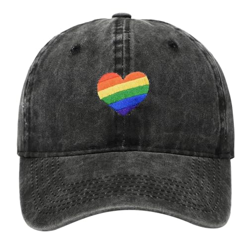 Foweknow Unisex Basecap Rainbow Pride LGBTQ Kostüm Accessoires Regenbogen Flagge Baseballkappe Verstellbar Casual Kappe Klassische Sonnenhut Vintage Baseball Hut Für Reisen Sport Tennis von Foweknow