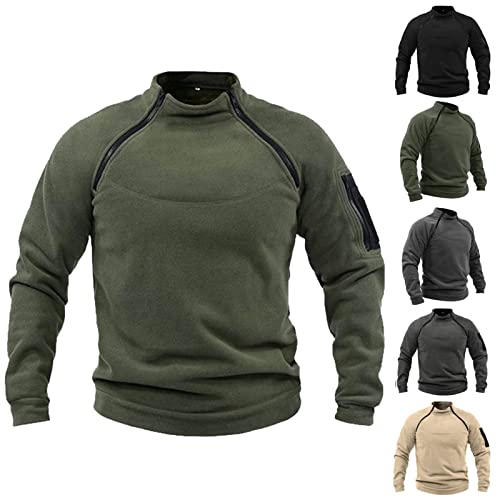 Fowjknww Fleecepullover Herren Militär Outdoor Fleecejacke Warme Tactical Combat Fleece Pullover Taktische Jacke Fleece Jacket Winterpullover Sport Jumper Tops Army Winddichte Pullover von Fowjknww