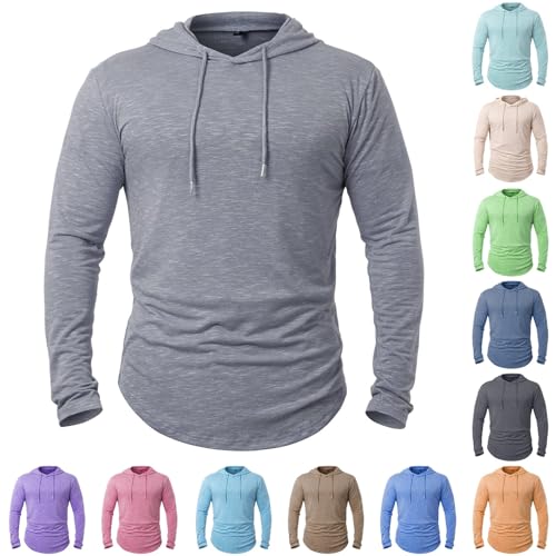 Herren Kapuzenpullover Hoodie Langarm Shirts Sportshirt Outdoor Sweatshirt Pullover Große Größen Einfarbig Hoodie Kapuzenjacke von Fowjknww