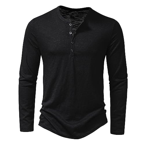 Fowjknww Herren Poloshirt Bambus Baumwolle Freizeit Einfarbig T Shirt Baggy Arbeitsshirt Leicht Sommer Outdoor Jacke Locker Jogging Sportliches Kleidung Casual Modiche Langarmshirt von Fowjknww