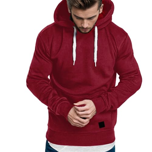 Fowjknww Kapuzenpullover Herren Casual Sport Hoodie Langarm Leicht Sweatshirt mit Kapuze Casual Hoody Streetwear Kapuzenpulli Übergangsjacke von Fowjknww