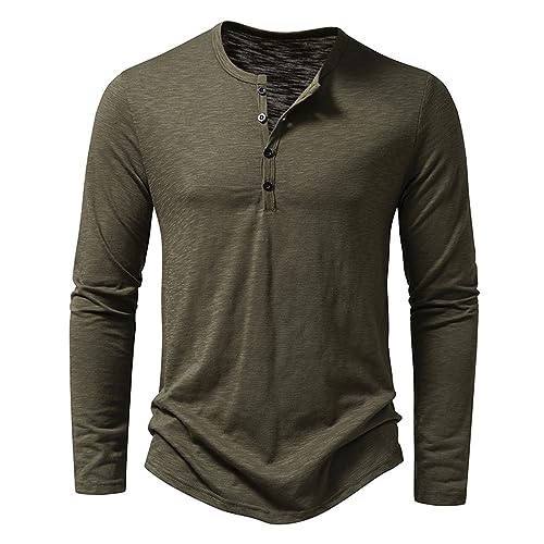 Fowjknww Langarmshirt Herren Sommer Outdoor Frezeitshirt Bambus Baumwolle Modiche Trendings Poloshirt Leicht Atmungsaktive Sweatshirt Einfarbige V Ausschnitt Casual T Shirts von Fowjknww