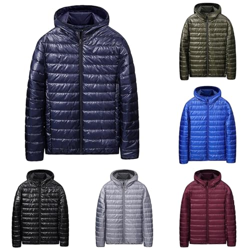 Fowjknww Winterjacke Herren Steppjacke mit Kapuze Warm Jacke Leichte Daunenjacke Casual Puffer Jacket Basic Übergangsjacke Softshelljacke mit Taschen von Fowjknww