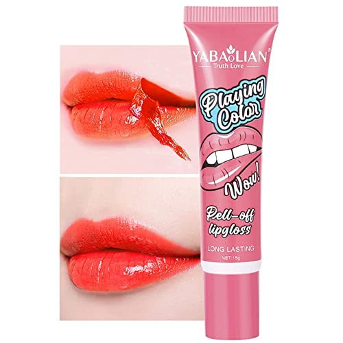 Abziehbarer flüssiger Lippenstift, Tattoo-Farb-Lipgloss, wasserfester, langlebiger Lipgloss, antihaftbeschichteter Cup-Lippenfleck, Tönung, Lippen-Make-up für Frauen und Mädchen von Fowybe