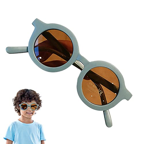 Fowybe Kinder Sonnenbrillen | UV-beständige runde Sonnenbrille für Kinder | Sun Eyewear Streamlined Arc Design Integrierte Nasenpads Dicker Rahmen von Fowybe