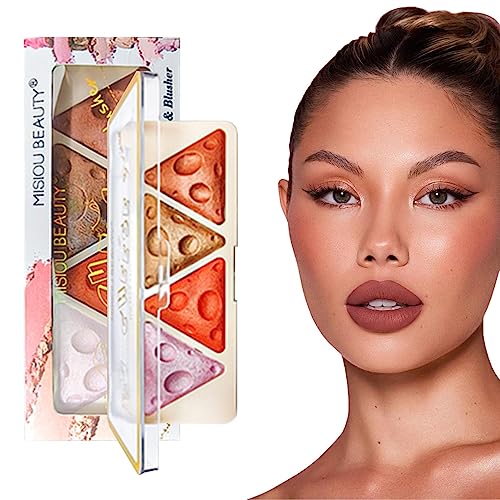 Rouge-Palette | 4 Farben wasserfeste Gesichts-Highlighter-Make-up-Palette,Bright Shimmer Face Highlighter Makeup Palette, Natural Glow Facial Highlighter für Frauen und Mädchen Fowybe von Fowybe