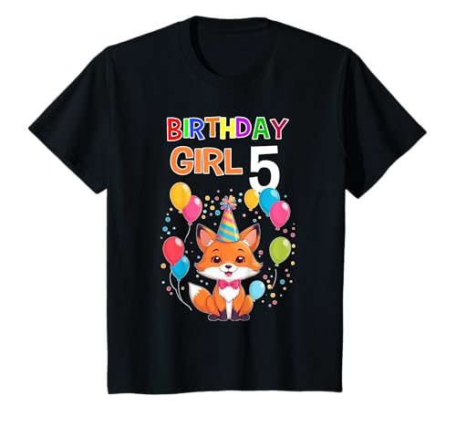 Kinder Fuchs Geburtstag 5 Geburtstag Party Mädchen 5 Geburtstag 5 Fuchs T-Shirt Kinder Fuchs Geburtstag 5 Geburtstag Party Mädchen 5 Geburtstag 5 Fuchs T-Shirt von Fox Birthday Kids TShirtz & More