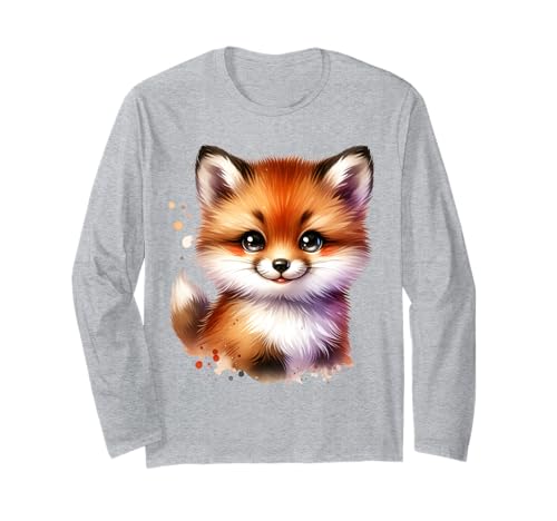 Kawaii Fuchs Cute Animal Cartoon für Kinder Langarmshirt Kawaii Fuchs Cute Animal Cartoon für Kinder Langarmshirt von Fox Cartoon Design for Children