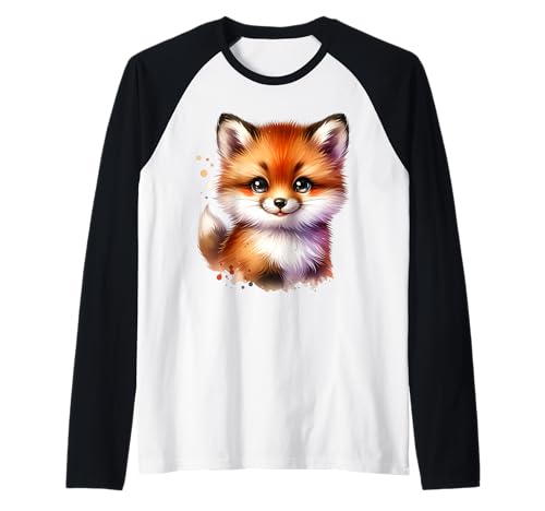 Kawaii Fuchs Cute Animal Cartoon für Kinder Raglan Kawaii Fuchs Cute Animal Cartoon für Kinder Raglan von Fox Cartoon Design for Children