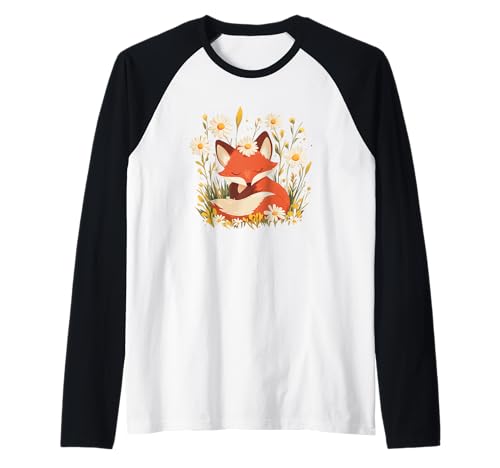Fuchs Tier mit süßen Gänseblümchen für Jungen und Mädchen Raglan Fuchs Tier mit süßen Gänseblümchen für Jungen und Mädchen Raglan von Fox Daisy Outfit