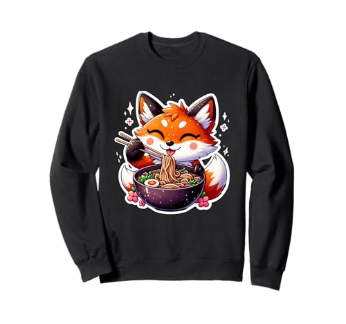 Cute Japanese Anime Kawaii Fox Eating Ramen Kids Girls Sweatshirt Cute Japanese Anime Kawaii Fox Eating Ramen Kids Girls Sweatshirt von Fox Eating Ramen Noodles Animal Lover Outfit