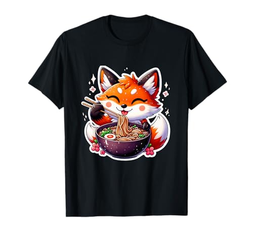 Cute Japanese Anime Kawaii Fox Eating Ramen Kids Girls T-Shirt Cute Japanese Anime Kawaii Fox Eating Ramen Kids Girls T-Shirt von Fox Eating Ramen Noodles Animal Lover Outfit