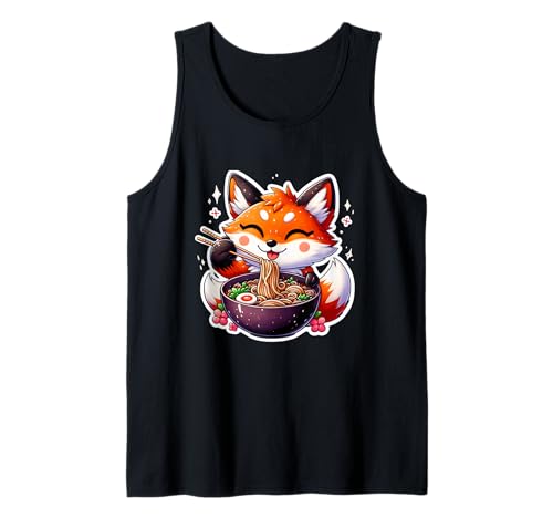Cute Japanese Anime Kawaii Fox Eating Ramen Kids Girls Tank Top Cute Japanese Anime Kawaii Fox Eating Ramen Kids Girls Tank Top von Fox Eating Ramen Noodles Animal Lover Outfit