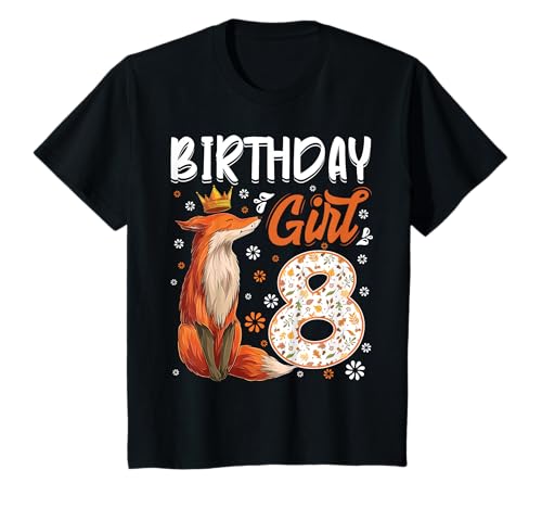 Kinder Fuchs Tierliebhaber 8. Geburtstag Mädchen Fuchs B-tag 8 Jahre alt T-Shirt Kinder Fuchs Tierliebhaber 8. Geburtstag Mädchen Fuchs B-tag 8 Jahre alt T-Shirt von Fox Girls Birthday Party Supplies Decoration Tee