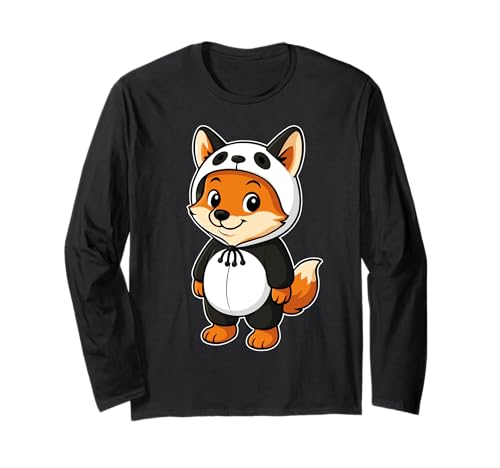 Kawaii Fuchs im Panda Kostüm für Mädchen Kinder Fuchsliebhaber Langarmshirt Kawaii Fuchs im Panda Kostüm für Mädchen Kinder Fuchsliebhaber Langarmshirt von Fox In Panda Costume Kawaii Design