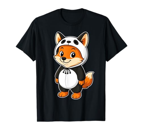 Kawaii Fuchs im Panda Kostüm für Mädchen Kinder Fuchsliebhaber T-Shirt von Fox In Panda Costume Kawaii Design