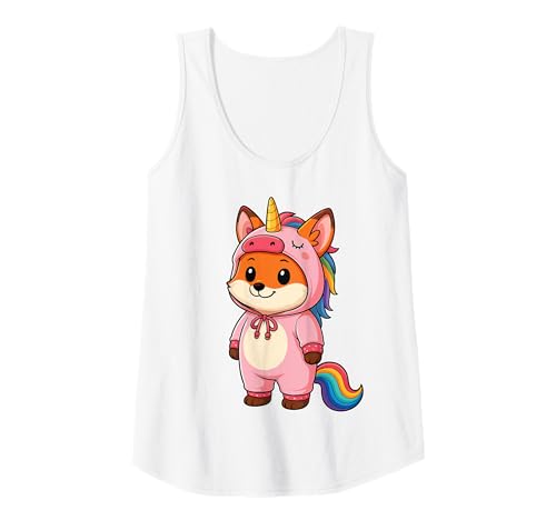 Damen Kawaii Fuchs im Einhorn Kostüm für Mädchen Kinder Einhorn Liebhaber Tank Top Damen Kawaii Fuchs im Einhorn Kostüm für Mädchen Kinder Einhorn Liebhaber Tank Top von Fox In Unicorn Costume Kawaii Design