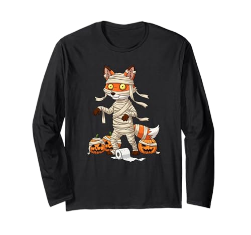 Lustiger Fuchs Mama Kürbis Halloween Kinder Herren Damen Langarmshirt von Fox Lovers Cute Halloween Outfits for Boy Girl