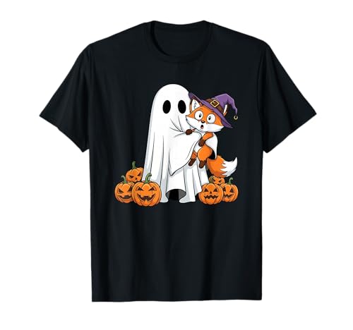 Lustiger Geist Fuchs Kürbis Halloween Kinder Herren Damen T-Shirt von Fox Lovers Cute Halloween Outfits for Boy Girl