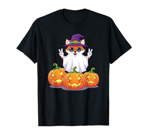 Lustiger Fuchs Geist Kürbis Boo Halloween Kinder Herren Damen T-Shirt Lustiger Fuchs Geist Kürbis Boo Halloween Kinder Herren Damen T-Shirt von Fox Lovers Halloween Ghost Pumpkin Outfits