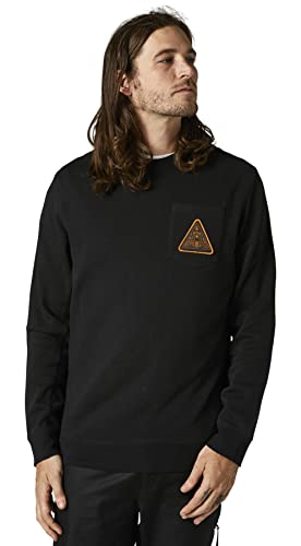 Fox Racing Herren Shinbone Crew Fleece Sweatshirt, schwarz, Large von Fox Racing