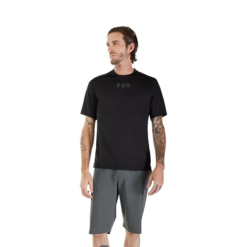 Fox Racing Ranger Kurzarm-Mountainbike-Trikot für Herren, schwarzes Wortmark, Größe L von Fox Racing