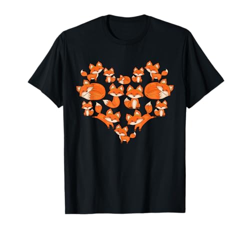 Fuchs T-Shirt für Damen und Mädchen, mit Herz-Posen, süßer Fuchs T-Shirt von Fox T Shirt & Tees Co