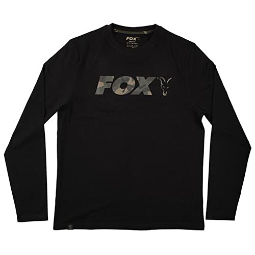 Fox Black/Camo Long Sleeve T-Shirt - Angelshirt, Größe:XL von Fox