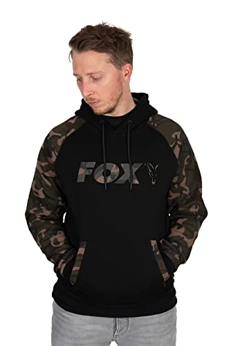 Fox Black/Camo Raglan Hoodie - Angelpullover, Größe:M von Fox