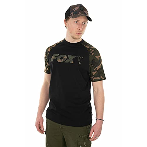 Fox Black/Camo Raglan T-Shirt - Angelshirt, Größe:XXXL von Fox