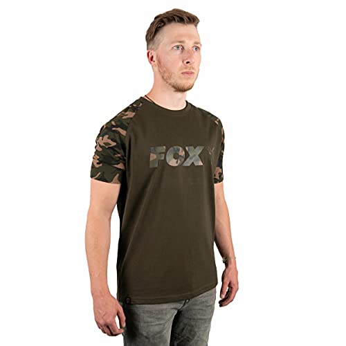 Fox Camo/Khaki Chest Print T-Shirt - Angelshirt für Karpfenangler, Größe:XXXL von Fox