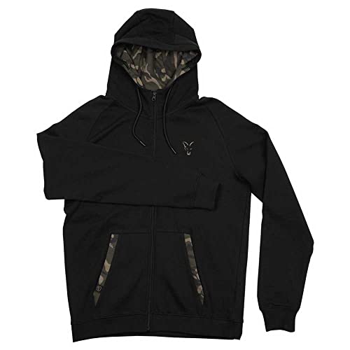 Fox Light Weight Black/Camo Print Zip Hoody, Größe:XXXL von Fox