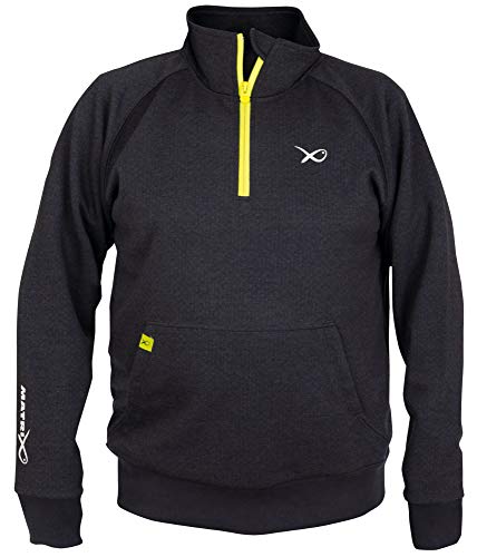 Fox Matrix Minimal Black/Marl Quarter Zip Pullover - Angelpullover, Größe:S von Fox