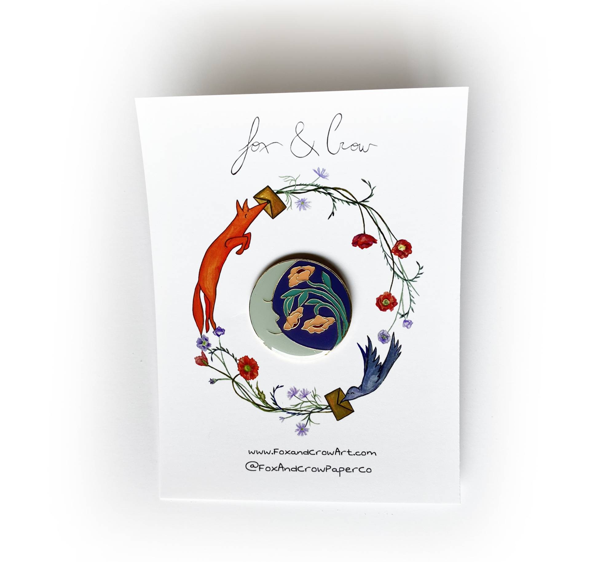 Mond Blume Pin/Blumen Emaille Lächelnden Muttertagsgeschenk Halbmond Raum Mom von FoxAndCrowCo