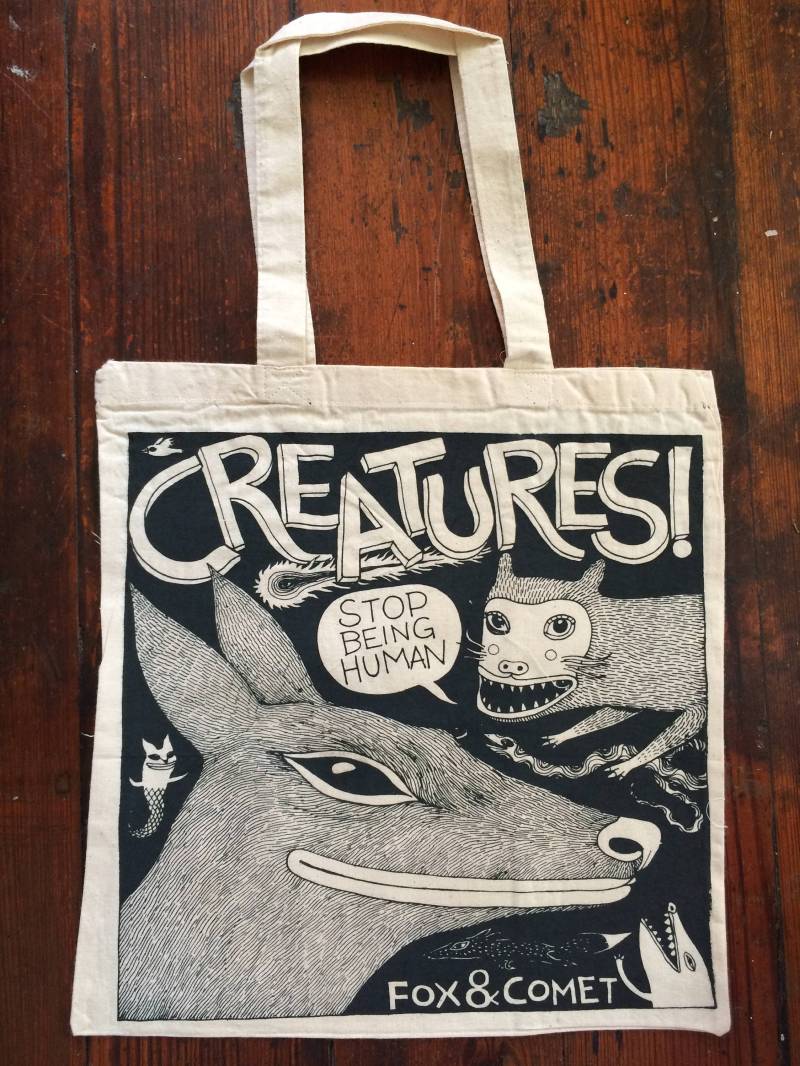 Siebdruck-Einkaufstasche Lustige Kreaturen-Wiederverwendbare Tasche Siebdruck-Einkaufstasche Lustige Kreaturen-Wiederverwendbare Tasche von FoxComet