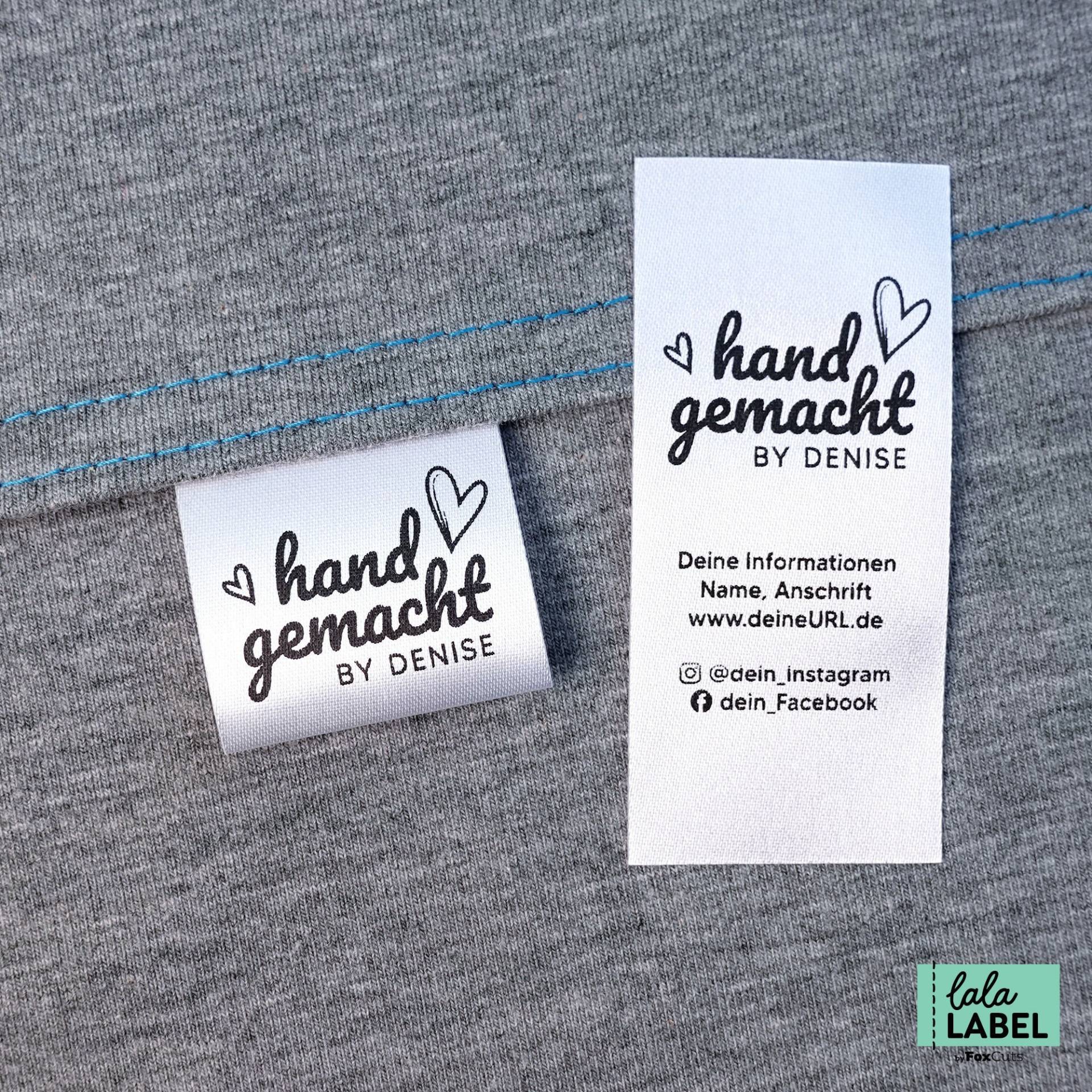 Eigenes Logo + Text - Textiletiketten, Nähetiketten, Stoffetikett, Etiketten Zum Einnähen, Waschhinweise, Textilkennzeichnung, Größenlabel Eigenes Logo + Text - Textiletiketten, Nähetiketten, Stoffetikett, Etiketten Zum Einnähen, Waschhinweise, Textilkennzeichnung, Größenlabel von FoxCutsDE