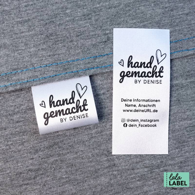 Eigenes Logo + Text - Textiletiketten, Nähetiketten, Stoffetikett, Etiketten Zum Einnähen, Waschhinweise, Textilkennzeichnung, Größenlabel Eigenes Logo + Text - Textiletiketten, Nähetiketten, Stoffetikett, Etiketten Zum Einnähen, Waschhinweise, Textilkennzeichnung, Größenlabel von FoxCutsDE