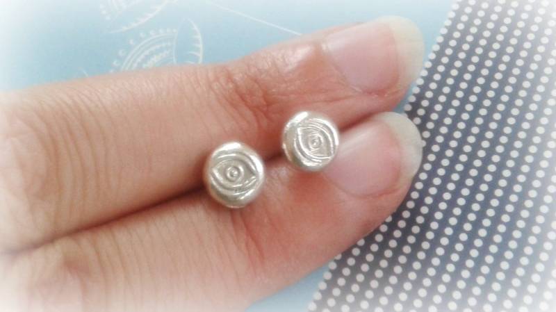 Evil Eye Ohrstecker - Sterling Silber Ohrringe Schmuck Dot Ohrring Piercing Männer Gender Neutral von FoxInTheBox