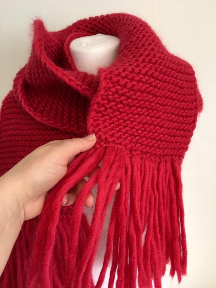 Super Weicher Reiner Merinowolle Gestrickter Schal Halswärmer-Wickelschal Super Weicher Reiner Merinowolle Gestrickter Schal Halswärmer-Wickelschal von FoxKnitting