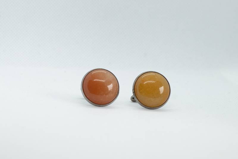 Bernstein Klar Grün Nacht Himmel Blau Maroon Natürliche Edelstein Manschettenknöpfe von FoxLinkDesign