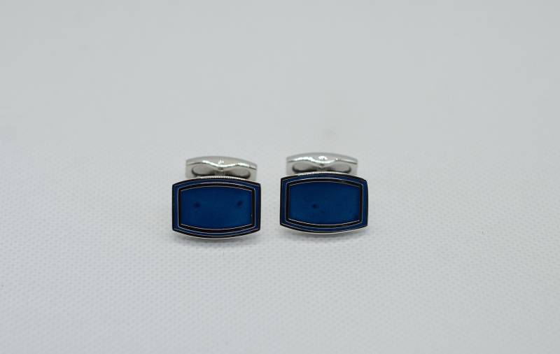 Blau Silber Emaille Hochzeit Kupfer Luxus Manschettenknopf von FoxLinkDesign