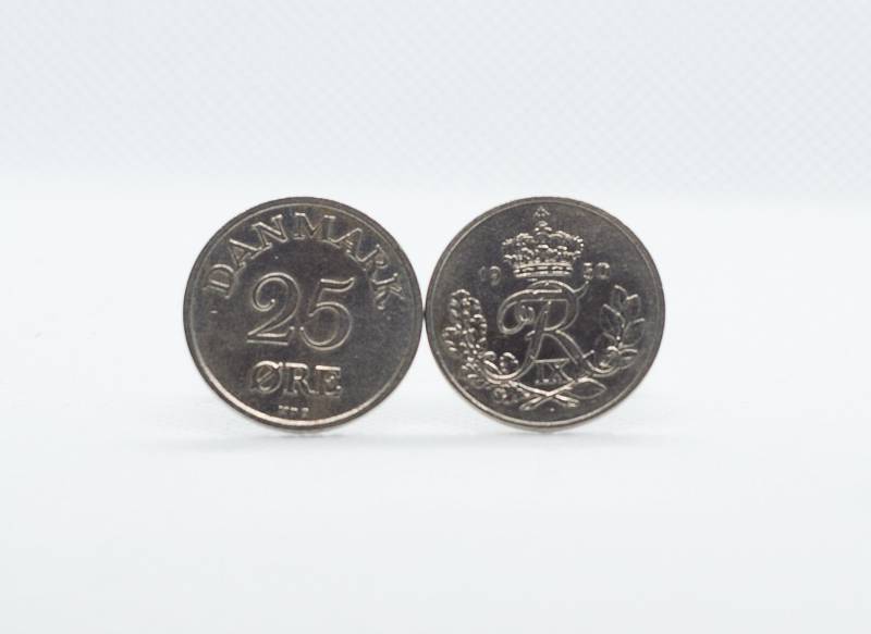 Coin Manschettenknöpfe - Dänemark, 25 Øre Frederik Ix Manschettenknopf, Jahre, 50 Verlobungsgeschenk Für Ihn, Geschenk Zum Ruhestand, Besondere Idee von FoxLinkDesign