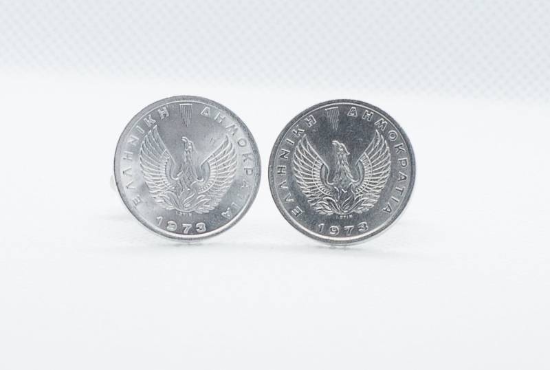 Coin Manschettenknöpfe-Griechenland 20 Lepta Regime Colonels Manschettenknopf von FoxLinkDesign