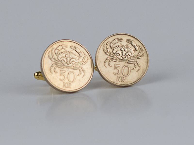 Coin Manschettenknöpfe - Island 50 Kronur Manschettenknopf von FoxLinkDesign