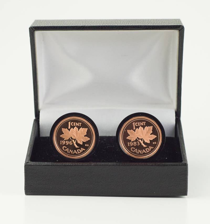 Coin Manschettenknöpfe-Proof Canada One Penny Manschettenknopf, Wahl Von Gold Oder Gunmetal Farbige Rückseiten | Edelstahl, Einzigartiges Geschenk von FoxLinkDesign