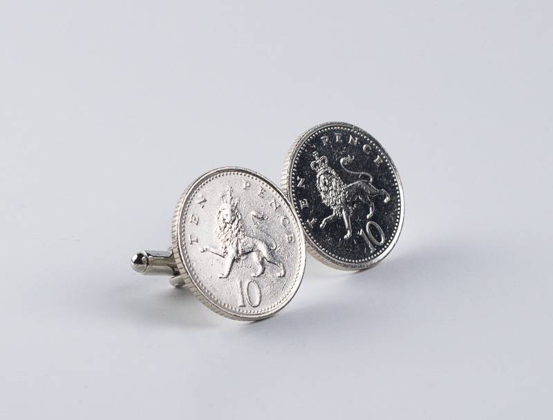 Coin Manschettenknöpfe - Vereinigtes Königreich, 10 Pence Manschettenknöpfe, Geschenke Zum 10-Jährigen Jubiläum, 20-Jähriges Geschenk Für von FoxLinkDesign