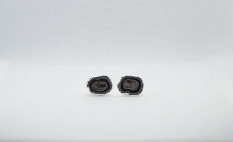 Geode Manschettenknöpfe - Natürliche Schwarze Geode, Druzy 24K Vergoldet Oder Versilbert Luxus Manschettenknöpfe, Bräutigam, Groomsman, Wedding von FoxLinkDesign