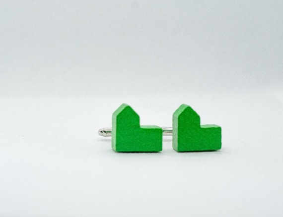 Holz Catan Manschettenknöpfe -Siedler Von - Orange- Grün Braun von FoxLinkDesign